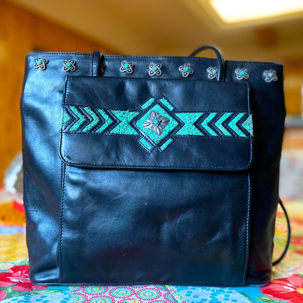 Vintage leather southwest style purse